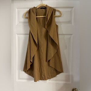 THML sleeveless brown boho festival open knit vest women’s size XS/S‎ oversized​